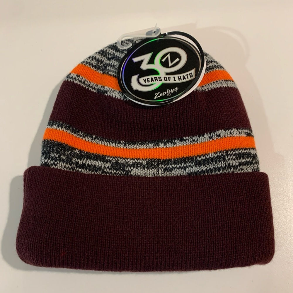 Virginia Tech Hokies ACC Gobblers Beanie Winter Knit Ski Hat Zephyr Brand New - Picture 5 of 7